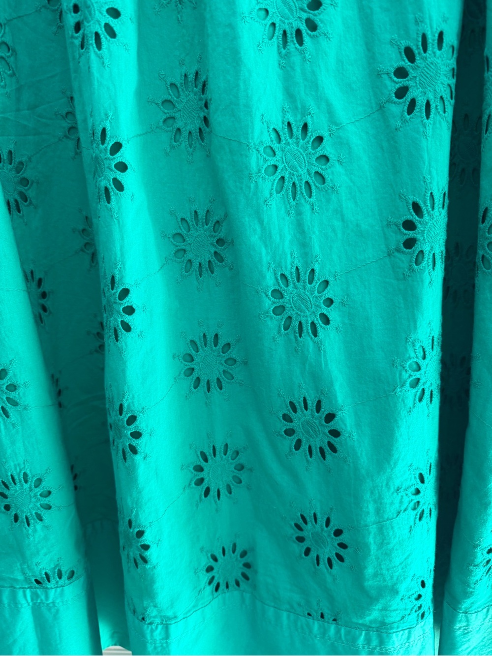 J. Crew Factory Green Eyelet Skirt - Picture 2 of 3